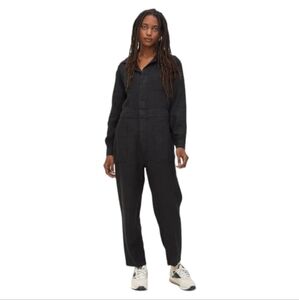MATE the Label Black Linen Long Sleeve Jumpsuit Small NWT $248